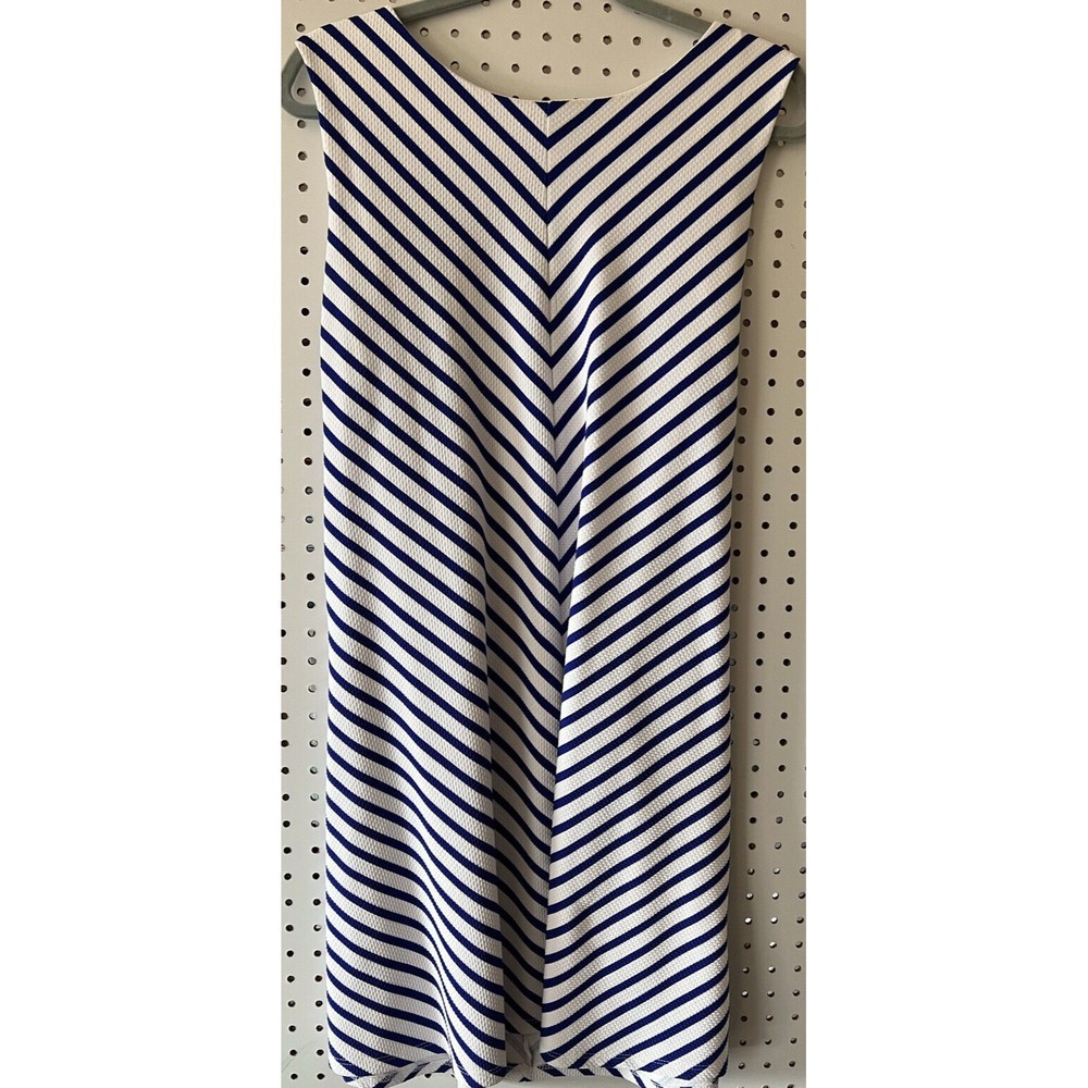 Tiana B Blue and White Stripe Sleeveless Dress Size XL